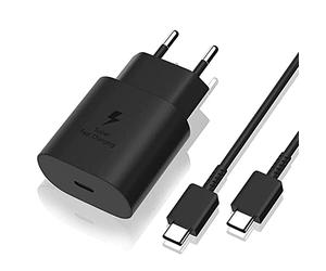 Chargeur Rapide 25W + Cable Compatible avec Samsung S26/S25/S24/S24 FE/S23 FE/A25/A54/A34/A14/S23/S22/S22 Plus/Zflip 6-5-4-3/Zfold 6-5-4-3/S21 FE/S21/S21 PLUS/S21 ULTRA/S20 FE/A53/A52/A16 Phonillico®