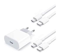 Chargeur Rapide 25W + Câble USB-C Lightning 1m & 2m - Compatible iPhone 14, 13, 12, 11, X, XR, XS, SE 2022 / 2020 - Straße Tech ®
