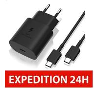 Chargeur Rapide 25W - ISONIX - Compatible Samsung S21/S22 - USB-C - Noir - Adaptateur secteur
