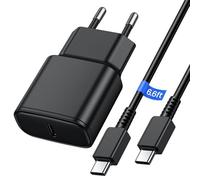 Chargeur Rapide 25W pour Samsung, 25W Chargeur USB C avec 2M Câbles pour Samsung Galaxy S25/S25 Ultra/S24 Ultra/S24/S23/S22/S21/S20/S10/S9/A55 Secteur USB C Adaptateur Type C Mural Alimentation Prise