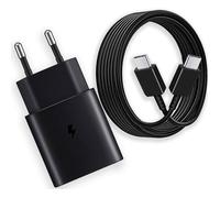 Chargeur Rapide 25W - pour Samsung - Noir - Câble USB-C 1M - Compatible Galaxy A16 A17 A36 A56 S25FE