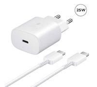 Chargeur Rapide 25w Usb-C + Câble Usb-C Vers Usb-C Pour Tcl 40 Se 6.75" Couleur Blanc