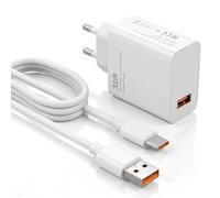 Chargeur Rapide 33 W Compatible Xiaomi et Redmi, câble USB-C 1 m | Adaptateur secteur avec câble pour modèles compatibles; contrôler la puissance prise en charge avant utilisation.