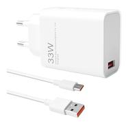 Chargeur Rapide 33W pour Mi Note 13/12/11 Pro/11s/10/12 Pro/13 Pro, Mi 14/12/10T/11 Lite/10 Lite, POCO X6/X3/F3/X5/M5/F2 Pro, Chargeur Turbo avec Câble USB-C 1 M