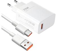 Chargeur Rapide 33w Pour Xiaomi Redmi Note 13, 12, 11, 11s, 10t, Mi 10t, 10, Poco X6, F3, M5, X5, Chargeur Turbo Usb C Avec Câble 2m Pour Xiaomi Mi 11, 11 Lite, 10 Pro, 10t Lite, Charge Rapide