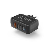 Chargeur rapide 4 Ports USB, Qualcomm® 3.0, 33 W, Noir