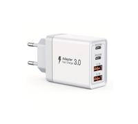 Chargeur rapide 40 W à 4 ports USB C avec charge rapide PD et QC3.0, adaptateur secteur compatible avec iPhone et autres appareils USB-C et USB,