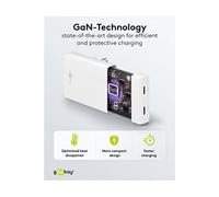Chargeur rapide 45 w double usb-c pd gan 90° extra plat blanc