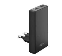 Chargeur rapide 45 w double usb-c pd gan 90° extra plat noir