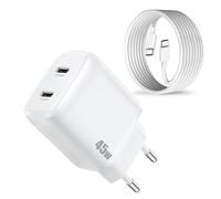 Chargeur rapide 45 W pour Samsung Galaxy S25 Ultra/S24 /S23 FE/S26 Plus/A56 5G/A17 A57 A16 A26 A36/A06 A55 A25 A35 A54/S22/Z Fold 5 6 7/Z Filp Bloc d'alimentation USB C pour téléphone portable