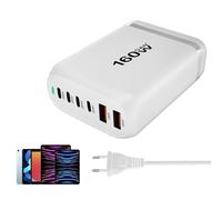 Chargeur Rapide 6 Ports,160W - - Portable 160W - Avec Charge Rapide - - Avec Température de Fonctionnement Basse Pour Ordinateur, Tablette, Ventilateur de Bureau, Écouteurs, Lampes de Table