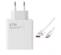Chargeur Rapide 67 W pour Xiaomi avec câble USB C de 1 m. Adaptateur 67 W pour Xiaomi Redmi Note 14 Pro, 15T, 15, 14, Poco X7 Pro, F7 Ultra. Disponible également pour d'autres Marques