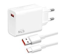 Chargeur Rapide 67W avec Câble USB-C de 1,5m pour Mi14, Mi13T, Mi13, Mi13 Pro, Mi12, Mi12 Pro, Mi11, Mi10, Note 13/12/11/10/9, Poco F5, F5, X6, X5, X4 - Technologie de Charge Turbo