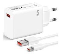 Chargeur Rapide 67W + Câble 6A USB-C 1M pour Xiaomi Redmi 13C, Redmi Note 13 4G/5G, Redmi Note 13 Pro 4G/5G, Note 13 Pro+ 5G - E.F.Connection