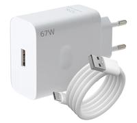 Chargeur Rapide 67W SUPERVOOC avec Câble USB-C 6A 1M pour Oppo, OnePlus, Realme, Compatible avec Reno 13/12FS, Find N3, X5 Lite, OnePlus 13, Nord CE 4, Realme 12 Pro+, Warp Charge