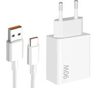 Chargeur Rapide 90 W pour Xiaomi avec câble USB C de 1.5 m. Adaptateur 90 W pour Xiaomi Redmi Note 14 Pro, 15T, 15, 14, Poco X7 Pro, F7 Ultra. Disponible également pour d'autres Marques.