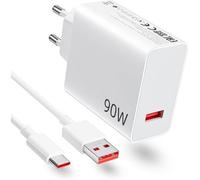 Chargeur Rapide 90W - AUTREMENT - Xiaomi Redmi - Câble USB-C 2M - Protection Surtensions - Blanc