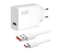 Chargeur Rapide 90W avec Câble USB C 2m pour XI-aomi 15/14 Ultra, POC-O F6, X7 Pro, Note 14/13 Pro 5G, Compatible avec 13 Ultra, Câble USB C pour Mi 11, 12, 13T, PO-CO Pad - Charge Ultra Rapide