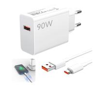 Chargeur Rapide 90W Compatible avec Xiaomi 15Pro/14/K70e/K80, Adaptateur Secteur USB-C Hypercharge avec Câble 2m 6A, Charge Turbo Multi-Puissance 90W 67W 45W 33W, Chargeur Universel Téléphone et Table