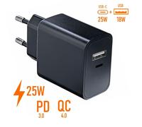 Chargeur Rapide acce2s® pour Xiaomi REDMi A5 14C 13C A3 12 A2 12C 10C 9A 10A 9C Double Ports USB + USB-C 25W