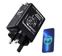 Chargeur Rapide | Adaptateur De Charge Rapide Double Port - Multiple avec Câble Rétractable Portable,Maison Voiture Mur