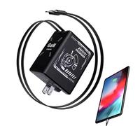 Chargeur Rapide | Adaptateur De Charge Rapide Double Port - Multiple avec Câble Rétractable Portable,Maison Voiture Mur