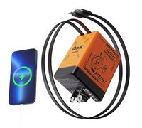 Chargeur Rapide - Adaptateur Double Port - Multiple avec Câble Rétractable Portable - Maison Voiture Mur