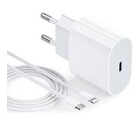 Chargeur Rapide - Apple - 20W - Compatible iPhone 13 Pro Max - Câble 1M - Power Delivery 3.0