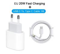 Chargeur rapide - Apple - PD 20W - USB C - 1M - Compatible iPhone 14/13/12/11/XS/XR