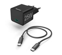 Chargeur rapide avec câble de charge USB-C, mini-chargeur, PD, 25 W, 1 m, noir