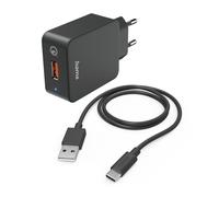 Chargeur rapide avec câble de charge USB-C, Qualcomm®, 19,5 W, 1,5 m, noir
