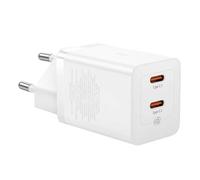 Baseus Chargeur Rapide GaN5 40W Double USB-C Blanc
