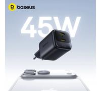 Chargeur rapide Baseus 45W pour iPhone 17 16 15 Pro Max Samsung Xiaomi, chargeur PD, chargeur GaN, chargeur USB C, chargeur de téléphone portable