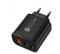 Chargeur rapide | Bloc de charge rapide pour téléphone mural,Bloc de charge de téléphone de type C QC3.0 2PD 40W ignifuge pour ménage, voiture, téléphone portable, banque d'alimentation