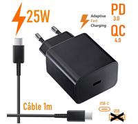 acce2s Chargeur Rapide + Câble USB-C pour Crosscall Core M6 S5 M5 X5 Z5 X4 25W PD QC AFC®