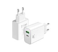 Chargeur Rapide, Chargeur Prise USB C, chargeur pour iPhone 15/14/13/12/11/Pro/Max/Mini/SE/X/XR/XS/8/7,iPad Pro/Air, Air/Pods Pro,Samsung Galaxy Note,Huawei,XiaoMi etc.,2 ports,30W Type C Super Rapide
