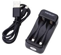 Chargeur Rapide Compact pour Piles AA/AAA. Design élégant en Noir. Économisez du Temps et de l'énergie. Idéal pour Garder Vos appareils Toujours prêts. Puissance et efficacité à portée de Main