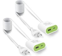 Chargeur Rapide De 17 W Avec Câble De 1,5 M, Avec Un Usb-A Et Un Usb-C 3,5 A, Vert, 2 Paquet