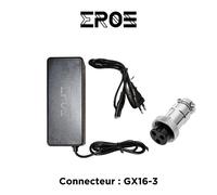 Chargeur rapide de trottinette électrique pour batterie 52v, connecteur gx16-3
