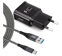 Chargeur rapide de type C avec câble de 2 m pour Samsung Galaxy A23 A25 A33 A34 A40 A52 A53 A54 A55 S8 S9 S10 S20 S21 Plus M55 M34