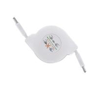 Chargeur rapide de voiture 2 en 1 60 W Cordon télescopique Adaptateur chargeur de voiture 2 ports deux câbles rétractables pour téléphone/type C