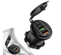 Chargeur rapide de voiture avec 2 ports - Adaptateur de charge multifonction pour téléphone portable - Pour camion, maison, camping-car, yacht, conduite, voyage, usage quotidien, voyage d'affaires