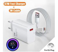 Chargeur rapide d'origine 67W pour Xiaomi Mi 13 12 Ultra Pro Lite Redmi Note 12 Turbo 11 Pro Poco X5 F5 Pro - EU Charger 1M Cable