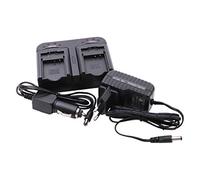 Chargeur rapide double compartiment vhbw avec allume-cigare pour Panasonic Lumix DMC-TZ1, DMC-TZ2, DMC-TZ3, DMC-TZ4, DMC-TZ5