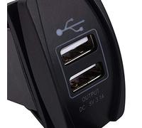 Chargeur rapide double USB pour voiture/moto, DC 12V-24V LED bleue double chargeur USB Carling ABS en plastique ARB interrupteurs à bascule 5V 3.1A pour