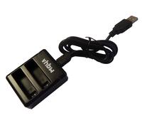 Chargeur rapide double vhbw micro USB pour batteries AHDBT-401, 335-06532-000 comme GoPro HD Hero 4 Black Edition, Hero 4 Silver Edition, Hero 4+