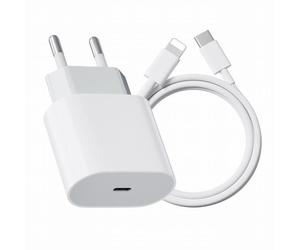 Chargeur Rapide - ELLBM - 20W - Compatible iPhone 13 Pro Max - Câble 1M - Type-C