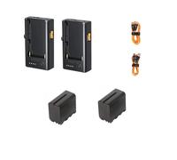 Chargeur Rapide for Batterie Au Lithium NP-F960/970, Compatible avec Sokani, Godox, Éclairages Vidéo, Appareils Photo Reflex Numériques Et Moniteurs NP-F(2pc F970 add Charger)