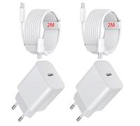 Chargeur Rapide for iPhone 17/17 Pro/17 Pro Max/17 Plus/16 Pro/16 Pro Max/16 Plus, 25W 2Pack Chargeur USB C Adaptateur et 2M Cable Type C Prise Adaptateur Mural Secteur Alimentation