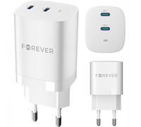 Chargeur rapide FOREVER GaN, 35 W, 2 ports USB-C, compatible avec tous les téléphones portables, smartphones, tablettes, UVM, adaptateur de charge, adaptateur secteur pour chargeur mural, iPhone, Sams